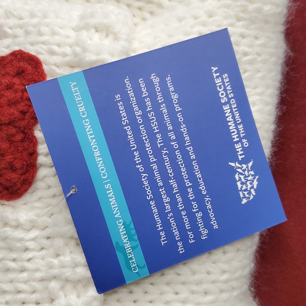 Soft‎ Knit Christmas Stocking with Red Paw Print - Picture 7 of 9